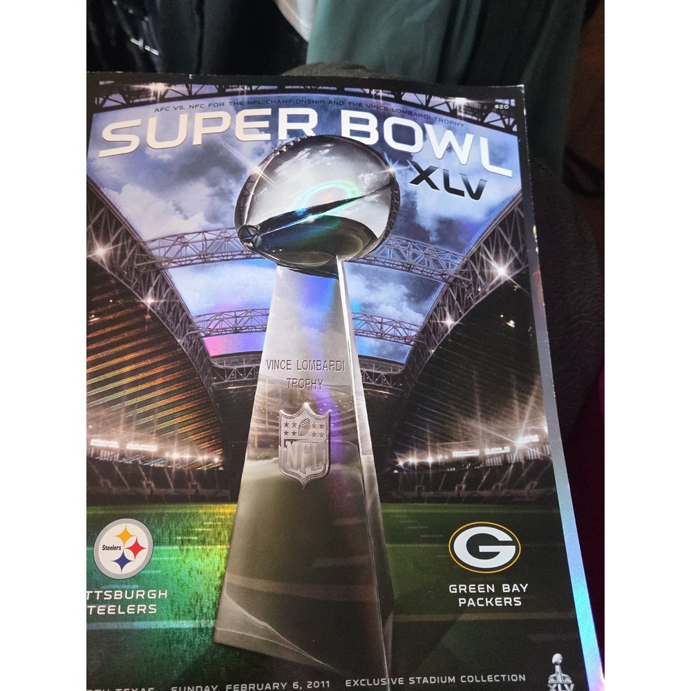 NFL Super Bowl XLV 45 Official Game Program Steelers vs Packers 2011 Holographic